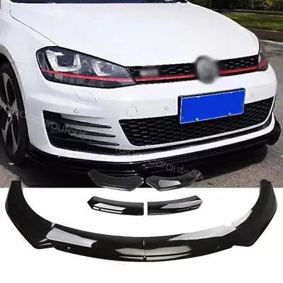 For VW Golf GTI 2010-2021 Glossy Black Front Bumper Lip Splitter Body Kits • $66.49