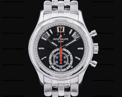 Patek Philippe 5960/1A-010 Annual Calendar 5960/1A-010 Black Dial Chronograph SS • $88800