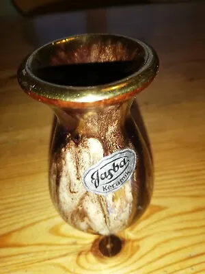 West German Jasba Keramik Drip Glaze Small Vase • £3.50