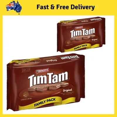 Arnotts Tim Tam Chocolate Biscuits 2 Family Pack 365g FREE SHIPPING FROM AU • $25