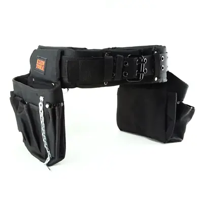 NEW Black Nylon Electricians Tool Belt Contractor Bag Pouch Storage Klein Tools  • $77.99