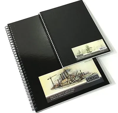 A3 A4 Sketching Drawing Books Pads Spiral Bound Hardback White Paper • £6.74