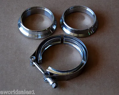 2.75  V Band Clamp Stainless 2 3/4  Exhaust Flange Kit Vband MALE FEMALE DESIGN • $49.50