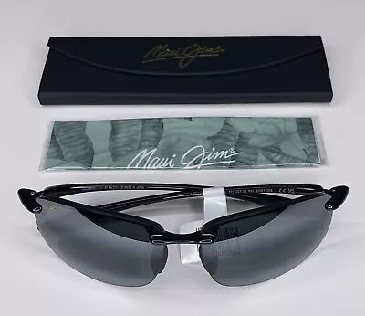 Maui Jim 407-02 Ho'okipa Gloss Black Frame / Grey Polarized Lenses Hookipa - New • $134.99