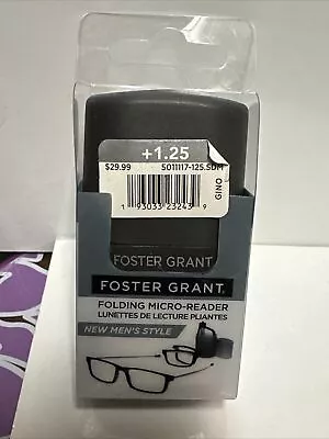 1 Pair Foster Grant Foldable Reading Glasses Micro Reader  Case +1.50 • $15.26