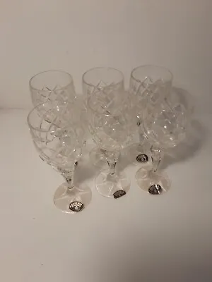 6 Bohemia Crystal Glasses. Bristol Pattern. 1980’s. 200ml Czech. • $69