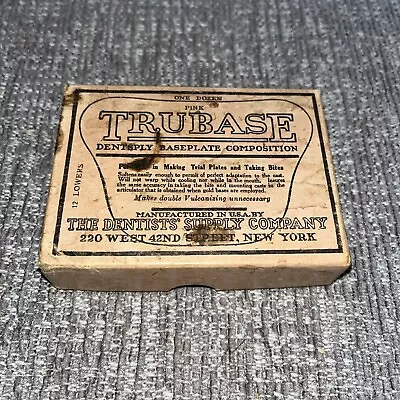 Vintage Dentist Supply Company Trubase Dentures Baseplate 42nd St. New York Box • $7.98