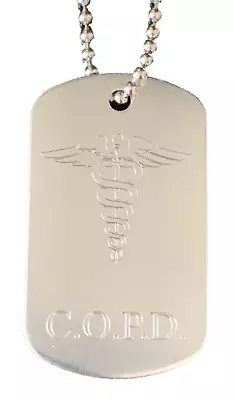 Personalised C O P D  SOS Medical Alert ID Silver Tag ENGRAVED FREE • £5.99