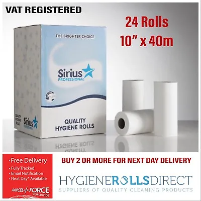 Professional White 10  Hygiene Roll Couch Roll Bed Rolls 2 PLY X 24 Rolls X 40M • £35.99