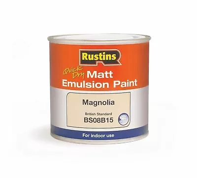 Rustins Quick Dry Matt Emulsion Paint - White Grey And Magnolia 250ml & 500ml • £7.25