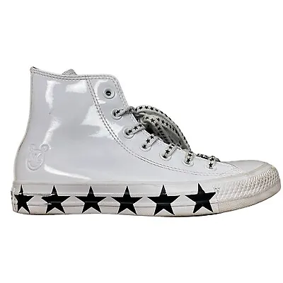 Converse X Miley Cyrus Chuck Taylor All Star Hi Patent White Womens Size 7 • $34.92