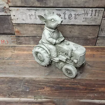 Rabbit Outdoor Garden Ornament Mr Rabbit Sitting On His Tractor • £41