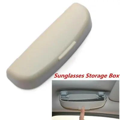Beige Portable Car SUV Interior Sunglasses Storage Case Clip Eyeglass Box Holder • $16.09