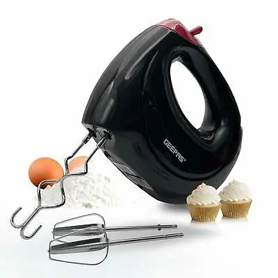 Geepas Electric Food Hand Mixer Mix Baking Whisk Blender Beater 7 Speed • £12.99