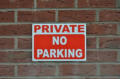 PRIVATE NO PARKING Plastic Or Dibond Sign Or Sticker Driveway Access Road Car  • £3.89
