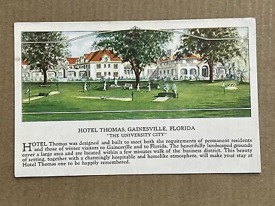 Gainesville FL Hotel Thomas Vintage Florida Postcard University City Mini Golf • $11.99