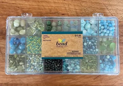 Bead Design Co. Glass Bead Box Blue/Green 9.7 Oz • $6.50