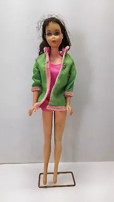 Vintage BARBIE TNT DOLL Twist 'N Turn Brunette Brown With Clothes And Stand • $69.99