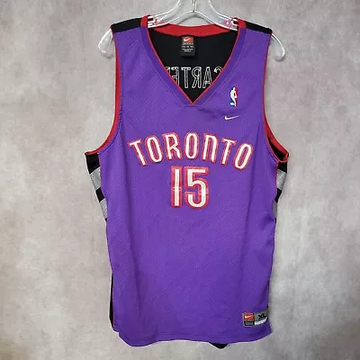 Vintage Nike NBA Toronto Raptors Vince Carter 15 Purple Swingman Jersey Mens XL • $59.99