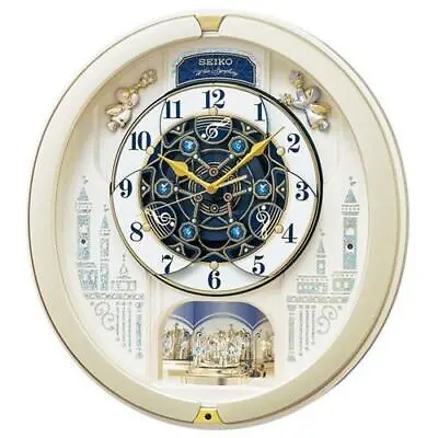 £152.37 • Buy SEIKO RE579S Karakuri/Amuse Radio-controlled Wall Clock Light Gold Pearl