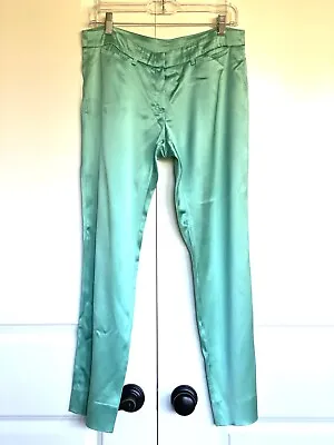 Missoni Shimmer Green Acetate Blend Straight Leg Pants Size: 30 • $74.99