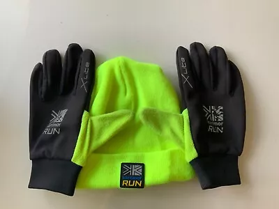 Karrimor Black And Yellow Running Hat And Gloves Used • £5