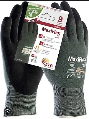 ATG MaxiFlex Work Glove Cut Level 3 Cut Resistant Nitrile Foam Coating LARGE 9 • £7.99