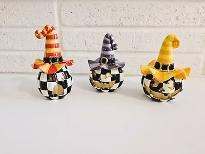 NEW Mackenzie Childs MINI HAPPY JACK PUMPKINS - Set Of 3 - HTF • $130