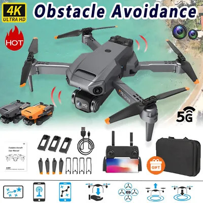 $53.99 • Buy 4K GPS Drone Dual Camera  5G HD WIFI FPV Obstacle Avoid RC Quadcopter 3 Battery