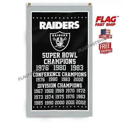 Raiders Oakland Flag 3x5 Ft Las Vegas Nation NFL Football Team Banner Super Bowl • $12.98