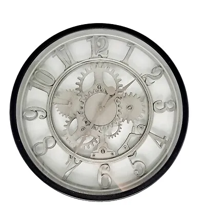 See-through 16  Wall Clock Industrial Arabic Number Battery Powered Plastic • $12.97