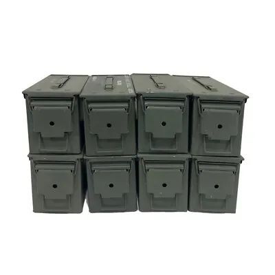 8-pack! Eight 50 Cal Grade 1 Ammo Cans M2a1 5.56 Empty Ammunition Cans • $164