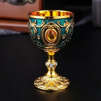 Chalice Goblet Vintage Metal Wine Glass Stemmed Champagne Cup • $15.99