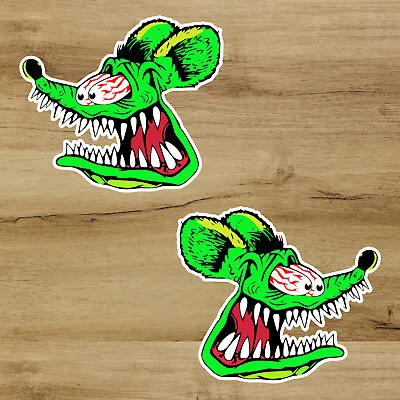 Rat Fink Hot Rod 3 Inch Two-pack Premium Decal Sticker Car Window • $8.99