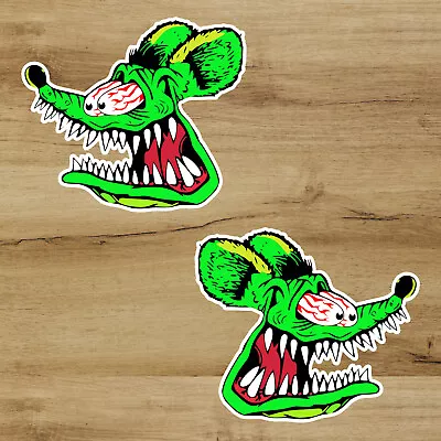 Rat Fink Hot Rod 4 Inches Two-pack Premium Quality Decal Sticker Car Window • $9.49