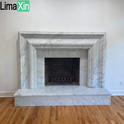 Modern Design Marble Fireplace Mantel Italian Carrara White Marble Mantel • $2849.05