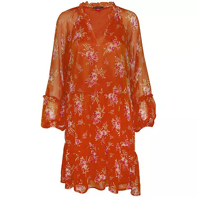 Vince Camuto Women's Lightweight Three Tier Mini Dress Orange X-Large • $15.99