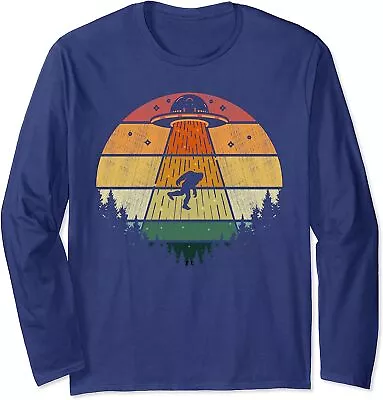 Retro Vintage Bigfoot UFO Abduction Funny Sasquatch Long Sleeve T-Shirt • $22.99