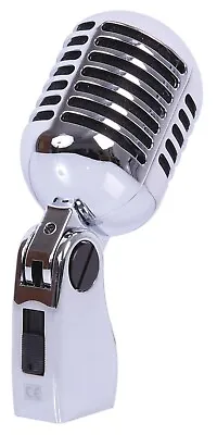 Vintage Retro 50's 60's Style Chrome Microphone Classic Stage Broadcast Mic • £67.99