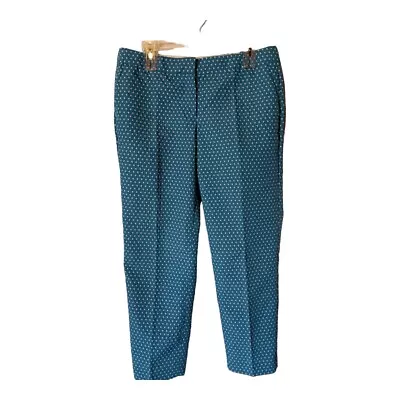 J. Crew Café Capri Women's Cropped Pants Embroidered Polk-a-dots Size 8 • $21.24