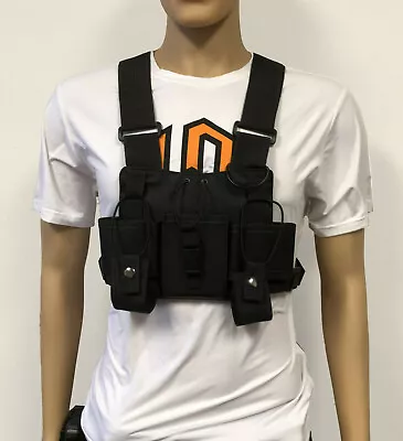 MOLLE Tactical Chest Vest With Adjustable Panel Radio Pockets  • $32.59