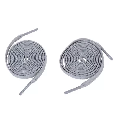 2X(Trainers Plastic Tips 52.4 Long Grey Flat Wide Shoe Laces Strings 2pcs Y3C5f • $8.90