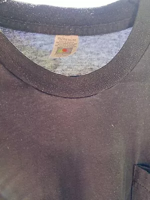 VTG 90s Fruit Of The Loom Black Blank Paper Thin Selvedge Pocket T-Shirt Fits XL • $49.95