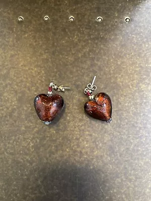 Antica Murrina Murano Glass Heart Earrings • $40