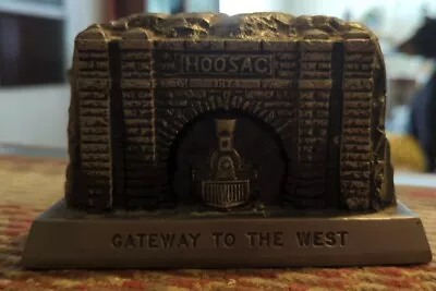 Rare Vintage RAILROAD HOOSAC TUNNEL Gateway To The West Metal Bank Massachusetts • $79.42