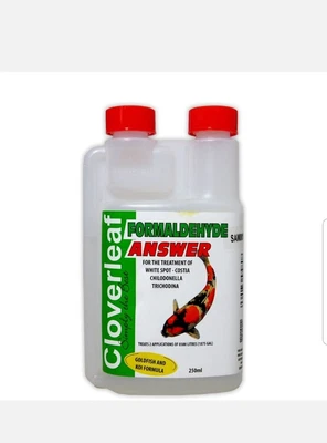 £8.99 • Buy CLOVERLEAF FORMALDEHYDE  INFECTION WHITE SPOT FLUKES TREATMENT KOI POND 250ml