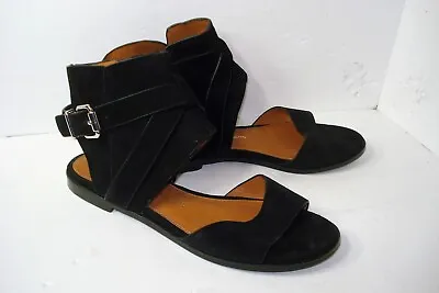VC SIGNATURE Vince Camuto Sandals Black Suede ANKLE ZIP Size 7.5 • $29.99