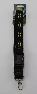 Batman Lanyard Breakaway Detachable Neck Keychain Clip Bat Logo DC Comics Black • $12.30