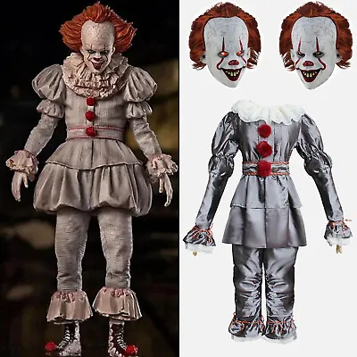 Halloween Clown Suit Outfit Pennywise Costume For Adults Fancy Dress Set Cosplay • $26.55