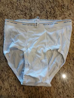 Vintage Men’s Fruit Of The Loom SZ 38-40 Large White Briefs Blue/Gold Stripes • $14.99